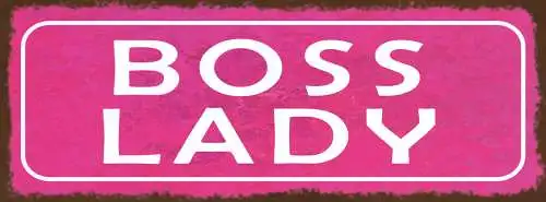 Schild Boss Lady Frau Dame Chefin Anführerin Leiterin 27x10 Blech od.Holz