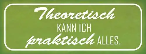 Schild Theoretisch Kann Ich Praktisch Alles Fähigkeiten 27x10 Blech od.Holz