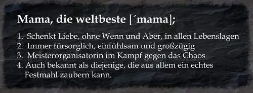Schild Mama Die Weltbeste Liebe Fürsorglich Gegen Chaos Echtes Festmahl  27x10