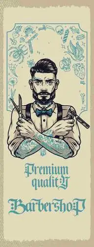 Schild Premium Quality Barbershop Friseur Laden Frisör 27x10 Blech od.Holz