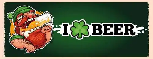 Schild i  beer bier irish pub ireland irland kleeblatt 27x10 blech od.holz