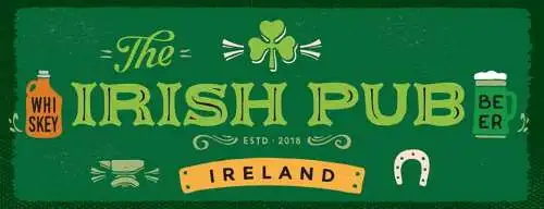 Schild the irish pub ireland irland whiskey beer whisky bier 27x10 blech od.holz