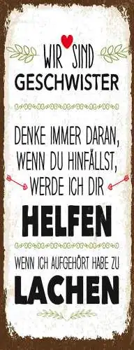 Schild Wir Sind Geschwister Wenn Du Hinfällst Werde Helfen Aufgehört Zu Lachen