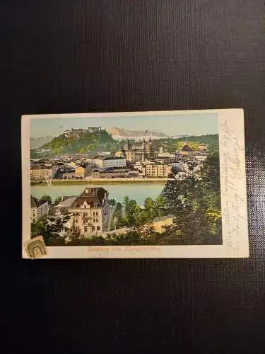 Salzburg, Festung u.Untersberg vom Kapuzinerberg 430065 gr