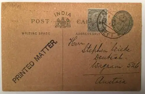 Indien India Ganzsache 1920 14551