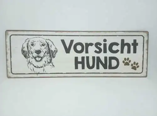 Nostalgie Retro Blechschild "Vorsicht Hund" 30x10 50252