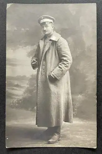 Porträt Soldat Uniform Schirmmütze Mantel Bart Gent Militär Krieg 410100 TH