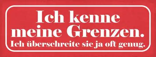 Schild Ich Kenne Meine Grenzen Ich Überschreite Sie Ja Oft Genug 27x10