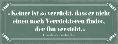 Schild Keiner Ist So Verrückt Dass Er Nicht Noch Einen Verrückteren Findet 27x10