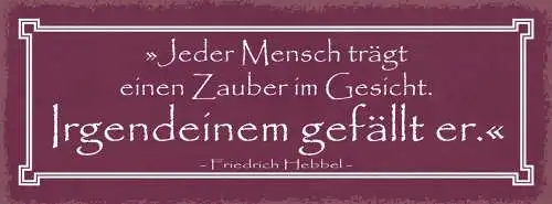Schild Jeder Mensch Trägt Einen Zauber Im Gesicht Irgendeinen Gefällt Er 27x10