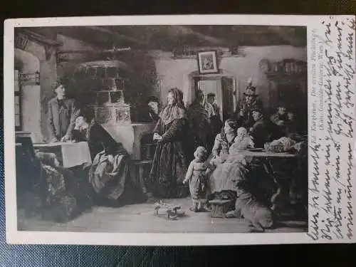 Kurzbauer Die ereilten Flüchtlinge Bauernhaus Kachelofen 402566 WM F