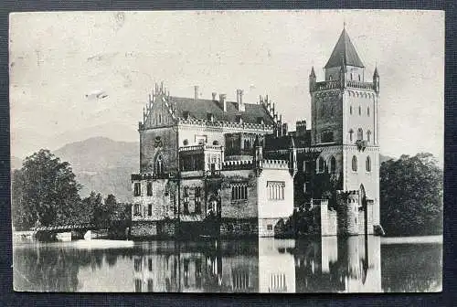 Salzburg Schoss Anif Weiher Gebäude Turm Baum Park Brücke Österreich 410834 TH