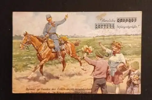 Ansichtskarte Pfingsten Herzliche Pfingstgrüße Soldat Auf Dem Pferd 600780A Ga G