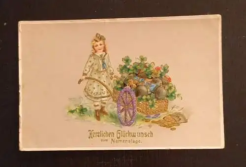 Herzlichen Glückwunsch Zum Namenstag Prägekarte 600771A Ga G