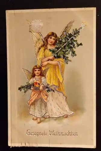 Gesegnete Weihnachten Prägekarte Zwei Engel 600796A Ga G