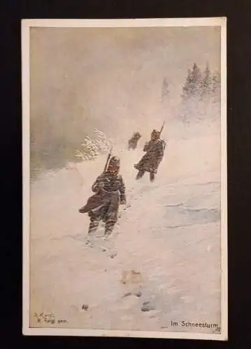 Ansichtskarte Soldat IWK Soldaten Im Schneesturm 600783A Ga G