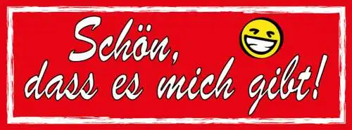 Schild Schön Dass Es Mich Gibt Selbst Bewusst Ego Ich 27 x 10 Blech od. Holz