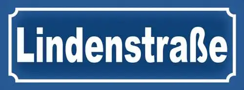 Schild Linden Straße TV Serie Fernsehen Soap Platz Ort 27 x 10 Blech od. Holz