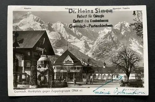 Garmisch Marktplatz gg. Zugspitzgruppe Gebirge Haus Bayern Deutschland 400480 F