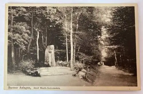 Ansichtskarte Barmer Anlagen, Adolf Werth-Gedenkstein 410030 AH