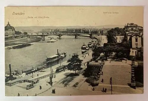Ansichtskarte Dresden, Carola-und Albert-Brücke, Bühl'sche Terasse 410029 AH