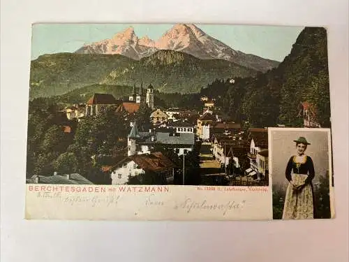 Ansichtskarte Berchtesgarden mit Watzmann, Tracht 410048 AH