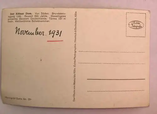 AK, Köln, Dom Vom Süden (40069 BW)