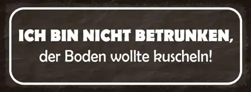 Schild Ich Bin Nicht Betrunken Boden Wollte Kuscheln Alkohol 27x10 Blech od.Holz
