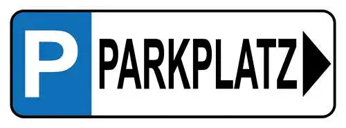Schild Parkplatz Parken Einparken Pfeil Rechts Platz Auto 27x10 Blech od.Holz