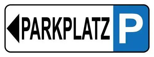 Schild Parkplatz Parken Einparken Pfeil Links Platz Auto 27x10 Blech od.Holz