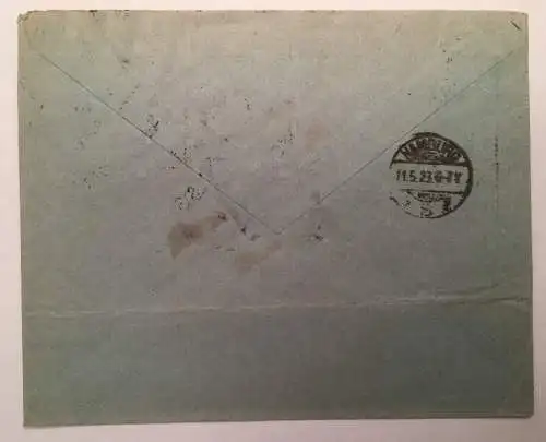 Dänemark Danmark Registred 1923 15.5 x 12.5 cm nach Hamburg A14209
