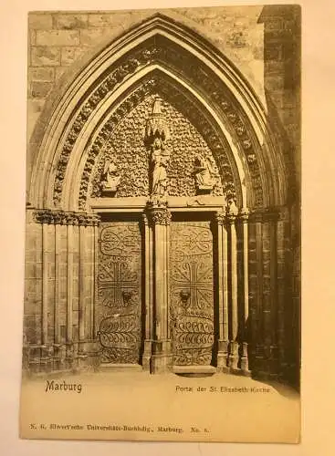 AK, Hessen, Marburg, St. Elisabeth Kirche (40005 BW)