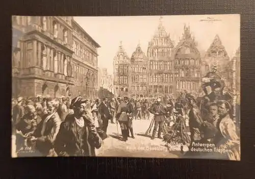 Vor Dem Stadthaus In Antwerpen Nach Der Besetzung Durch Die Deutschen Truppen Ga