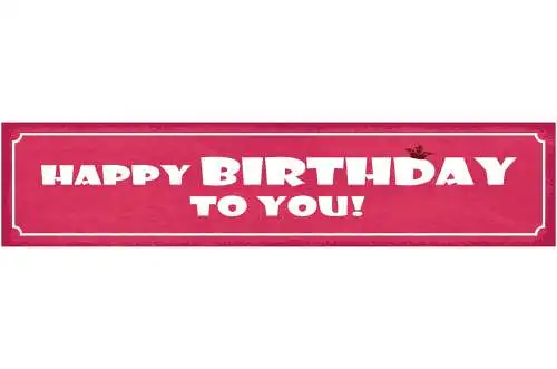 Schild Happy Birthday To You Alles Gute Geburtstag Grüße 46 x 10 Blech od. Holz