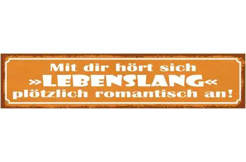 Schild Mit Dir Hört Sich "Lebenslang" Plötzlich Romantisch An Liebe Ehe 46 x 10