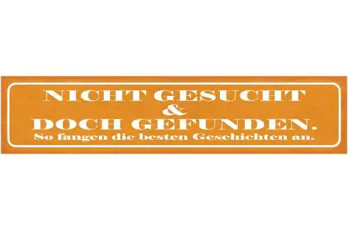Schild Nicht Gesucht & Doch Gefunden So Fangen Die Besten Geschichten An 46 x 10