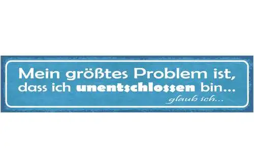 Schild Mein Größtes Problem Ist Das Ich Unentschlossen Bin Glaub Ich 46 x 10