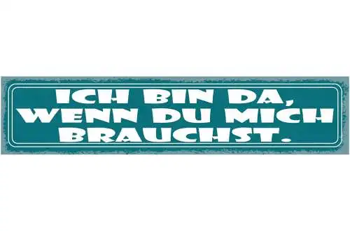 Schild ich bin da wenn du mich brauchst liebe freundschaft 46 x 10 blech od.holz