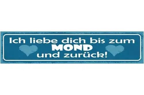 Schild ich liebe dich bis zum mond und zurück ehe beziehung 46x10 blech od. holz
