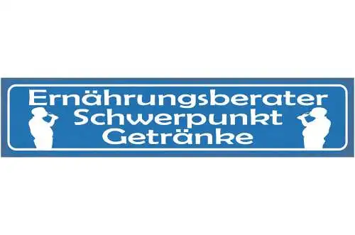 Schild ernährungsberater schwerpunkt getränke alkohol bier 46x10 blech od. holz