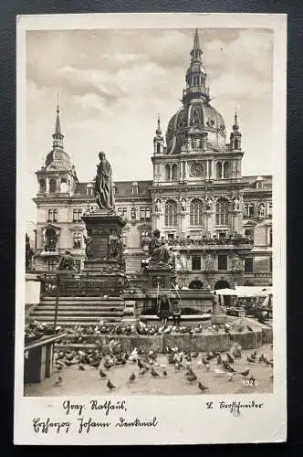 Graz Rathaus Erzherzog Johann Denkmal Statue Steiermark Österreich 600160A TH D