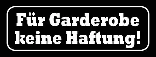 Schild für garderobe keine haftung kleidung kleider 27 x 10 blech od. holz