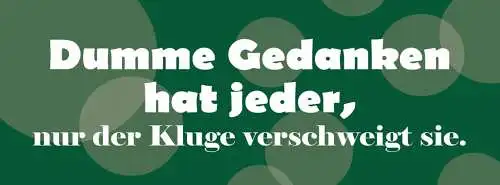 Schild dumme gedanken hat jeder nur der kluge verschweigt sie 27 x 10