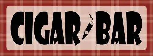 Schild cigar bar zigarre lounge tabak trafik rauchen 27 x 10 blech od. holz