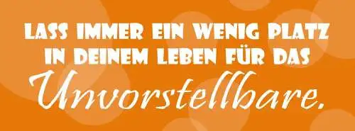 Schild lass inmer ein wenig platz in deinem leben für das unvorstellbare 27 x 10