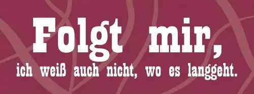 Schild folgt mir ich weiss auch nicht wo es langgeht 27 x 10 blech od. holz