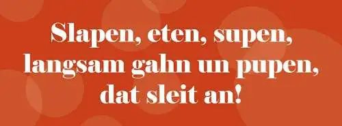 Schild slapen eten supen langsam gahn un pupen dat sleit an 27x10 blech od.holz