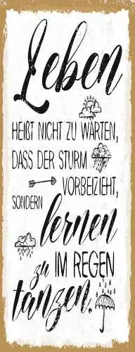 Schild Leben Heißt Nicht Zu Warten Dass Der Sturm Vorbeizieht Im Regen Tanzen
