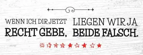 Schild Wenn Ich Dir Jetzt Recht Gebe Liegen Wir Ja Beide Falsch Sich Irren 27x10