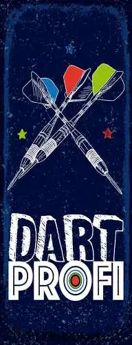 Schild Dart Profi Darten Spiel Pfeil Scheibe Darts Hobby 27x10 Blech od.Holz